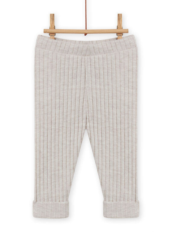 Striped leggings-plain knit