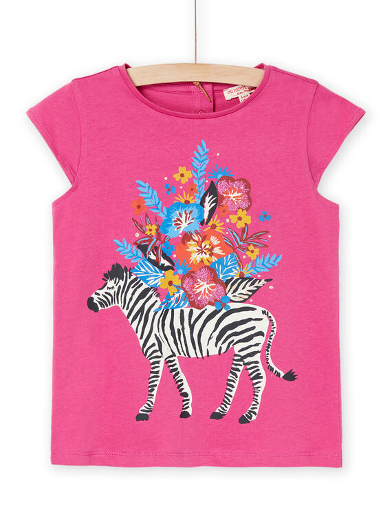 T-shirt grenadine with zebra and flowers RAJUNTI3 / 23S901U1TMCF507