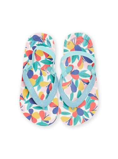 Multicolored flip-flops child girl with floral print NATONGAOP / 22KK3581D01099