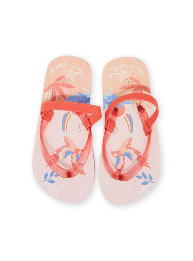 Girl's coral beach flip flops NATONGPERRO / 22KK3583D01415