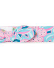 Blue and pink headband with baby girl flower print NYIFICBAN / 22SI09U1BAN215