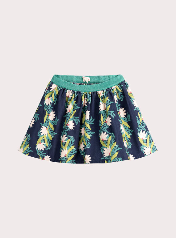 Reversible floral corduroy skirt for girls VAKLIJUP / 24W90141JUP070