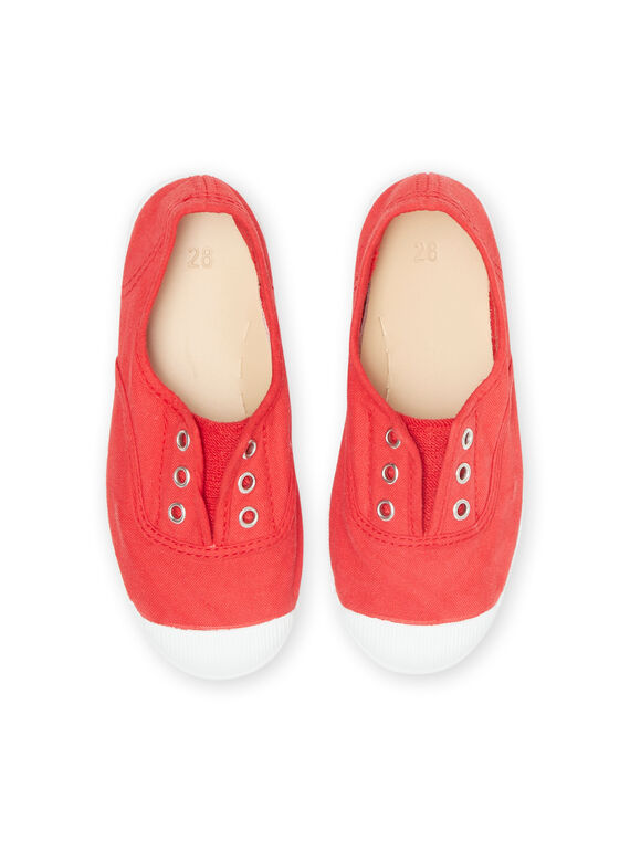 Red canvas tennis shoes child boy NOTOILCIERO / 22KK3693D16050