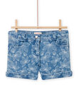 Child girl light denim shorts with leaf and shell print NAJOSHORT2 / 22S90163SHOP272