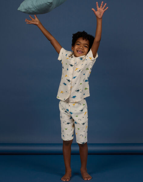 Child boy's dark ecru pajamas NEGOPYCGAZ / 22SH12HBPYJ003