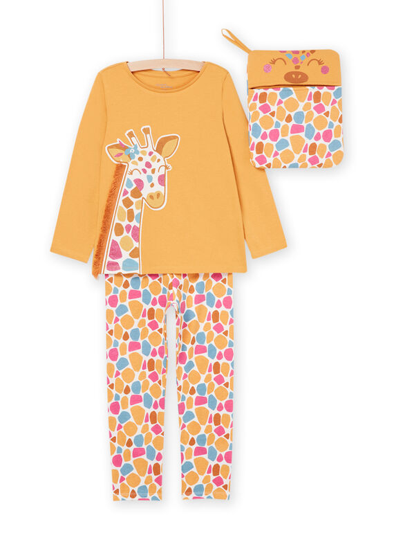 Pyjama long with giraffe pattern 3 pieces PEFAPYJGIR / 22WH1162PYGB107