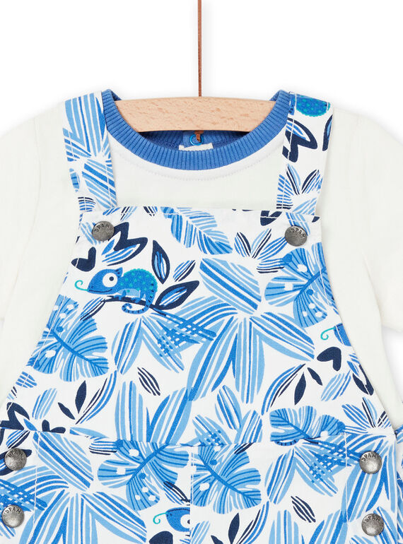 Chalk t-shirt and dungarees with floral print RUBALENS / 23SG10W1ENS632