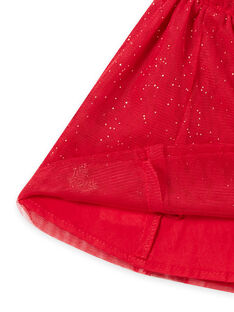 Baby girl red tulle skirt with Christmas motifs MINOJUP / 21WG09Q1JUP050
