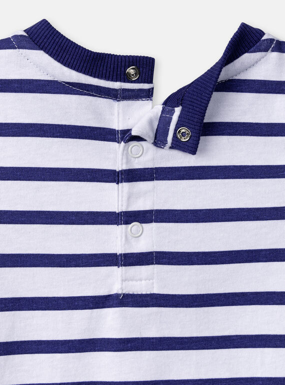 blue shark animation romper for baby boy  TEGAGREREQ / 24SH1454GRE000