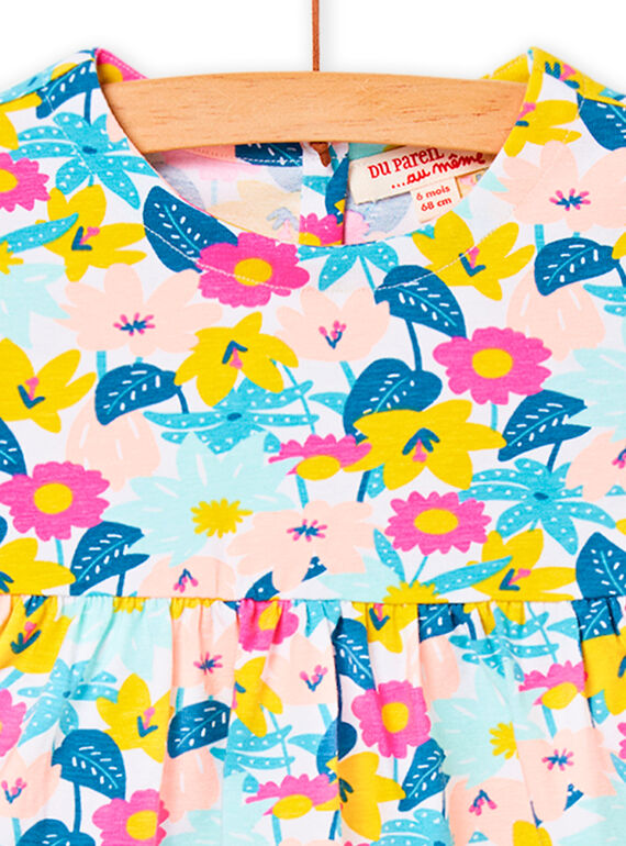 Baby Girl White Floral Print Dress NIPLAROB4 / 22SG09K3ROB000