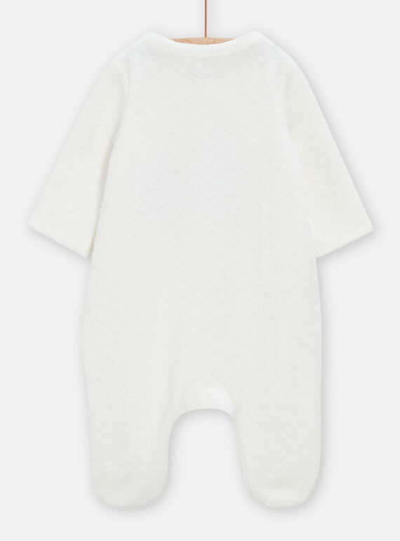 Ecru velvet romper with fancy print VOU1GRE3 / 24WF05C1GRE001