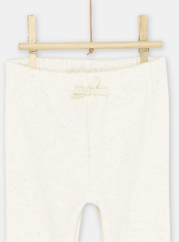 Baby girl beige pants with animal head embroidery SIJOPANDOU1 / 23WG09B2PANA011