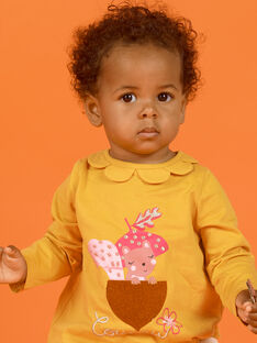 Baby girl saffron t-shirt with petal collar MISAUBRA / 21WG09P1TML109