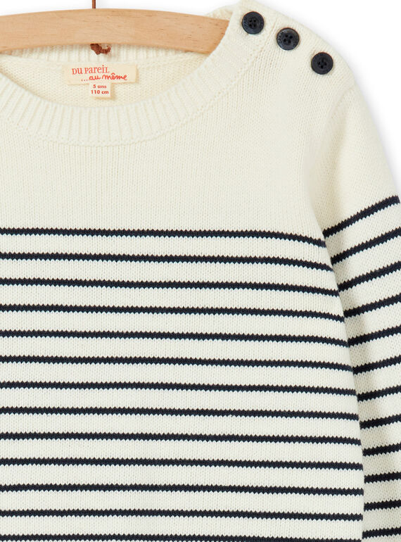 Off white striped sweater for boys LOJOPUL1 / 21S90231PUL001