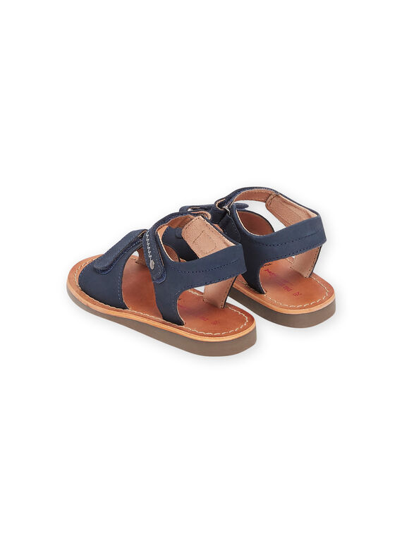 Navy blue leather sandals ROSANDCROUP / 23KK3665D0E070