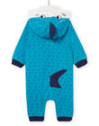 Baby boy turquoise shark animation onesie NEGASURPYJ / 22SH14E1SPY202