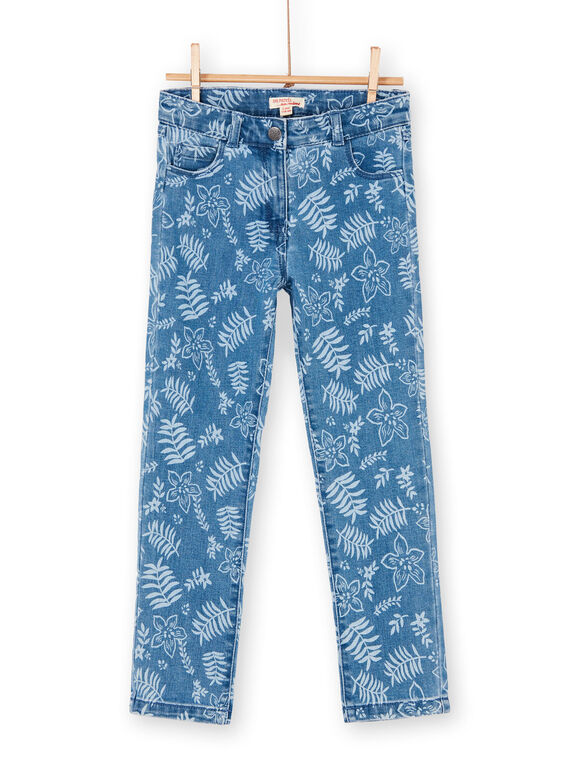 Blue floral print jeans LANAUJEAN / 21S901P1JEAP274