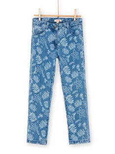 Blue floral print jeans LANAUJEAN / 21S901P1JEAP274