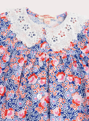 Baby girls' ecru printed dress Baby girls' ecru printed dress WIKAROB2 / 25SG0933ROBA001