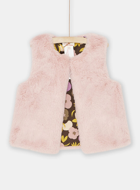 Girl's reversible pink cardigan SAKYOCAR1 / 23W901I1CAR303