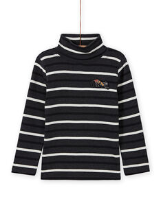 Boy's grey striped turtleneck sweater MOHISOUP / 21W902U1SPL944