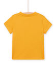 Yellow T-shirt with dinosaur surfer motif for child boys NOWATI6 / 22S902V2TMC107