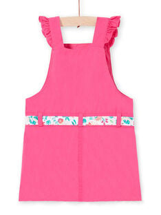 Girl's pink overalls dress LIBONROB1 / 21SG09W2ROB302