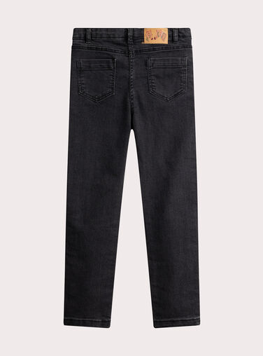 Black denim jeans with shiny details for girls  VAKOJEAN / 24W90131JEAK003