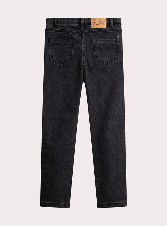 Black denim jeans with shiny details for girls  VAKOJEAN / 24W90131JEAK003