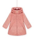 Child girl pink reversible hooded parka in faux fur MACOMPARKA / 21W90164PAR303