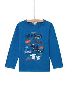 Boy's blue dragon T-shirt MOPLATEE2 / 21W902O1TML221