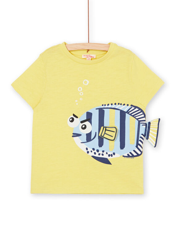 Yellow t-shirt with 3D animation - Child Boy LONAUTI2 / 21S902P3TMCB102