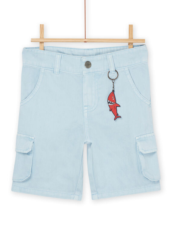 Blue frosted shorts with shark key chain ROPOPBER2 / 23S902X4BERC206