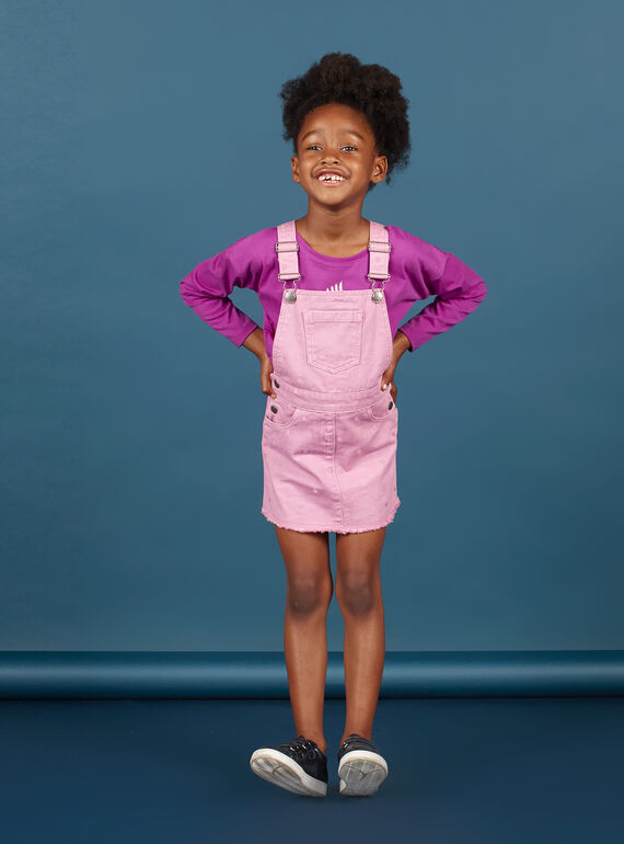 Girl's parma denim dress with polka dots MAPAROB3 / 21W901H3ROBH709