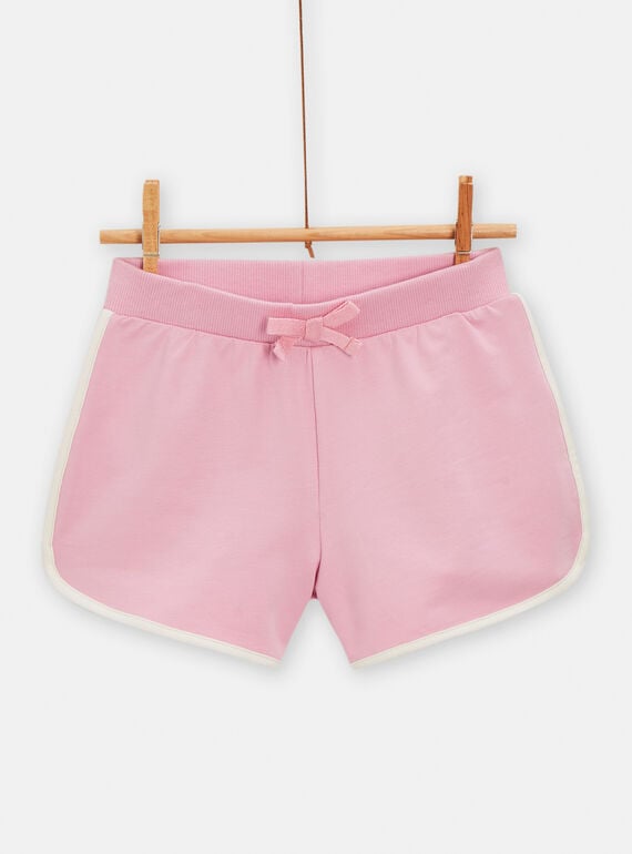 Marshmallow pink casual shorts for girls TAJERSHORT1 / 24S901D2SHO318