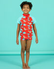 Red and orange swimsuit with dinosaur print child boy NYOMERSHODIN / 22SI02L4MAIF527