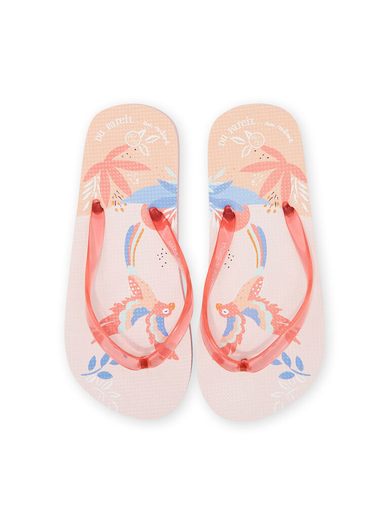 Girl's coral beach flip flops NATONGPERRO / 22KK3583D01415