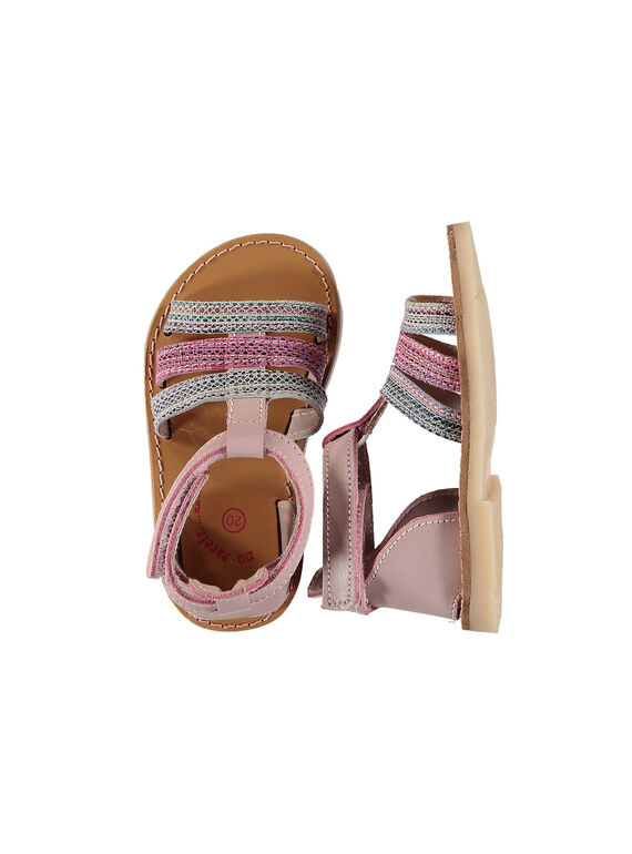 Baby girls' smart leather sandals FBFSANDISA / 19SK37K2D0E030