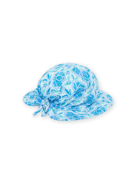 Turquoise bob with flower print RYIBALCHA / 23SI09C4CHAC215