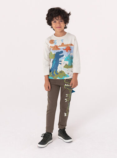 Khaki dinosaur animation jogging for boys  VOKLIJOG / 24W90241JGB609