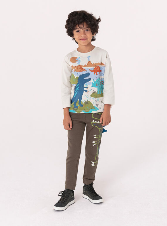 Khaki dinosaur animation jogging for boys  VOKLIJOG / 24W90241JGB609