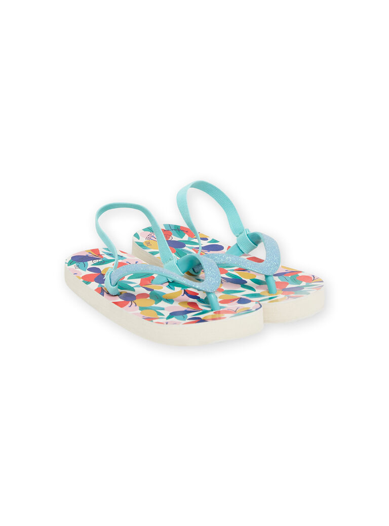 Multicolored flip-flops child girl with floral print NATONGAOP / 22KK3581D01099