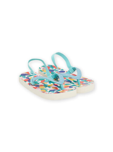 Multicolored flip-flops child girl with floral print NATONGAOP / 22KK3581D01099