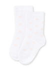 Baby girl white socks with pink polka dots MYIJOSOQ1 / 21WI091BSOQA001