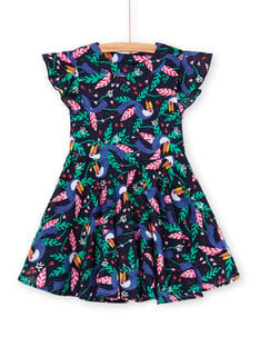 Black and green toucans print dress LANAUROB1 / 21S901P2ROBC205
