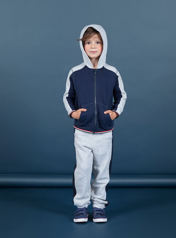 Boy's grey and navy blue jogging suit MOJOJOB3 / 21W90211JGBJ922