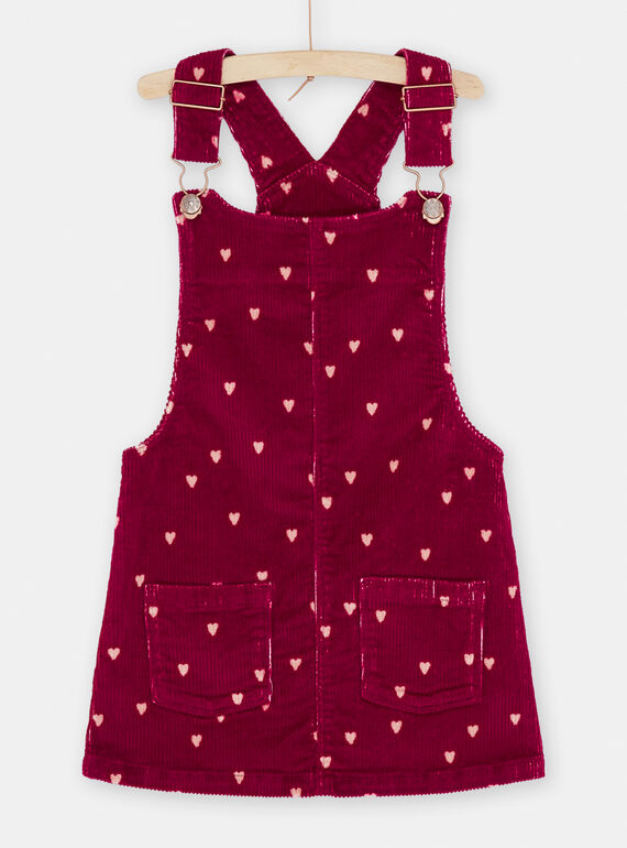 Plum dungaree dress with heart print SACOUROB2 / 23W901L1ROB709