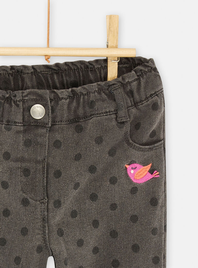Charcoal jeans with polka-dot print SILOPAN / 23WG09R1PANK003
