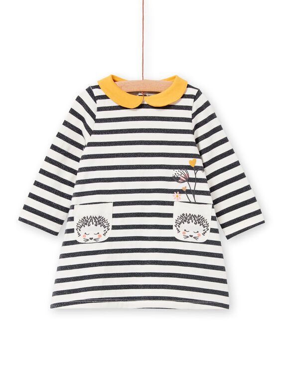 Baby girl dress with Lurex® stripes LIPOEROB3 / 21SG09Y1ROBJ916