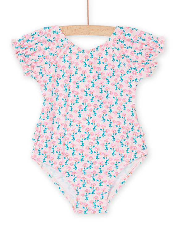 1-piece swimsuit in pink with flower print RYIMER3 / 23SI09R8MAID310